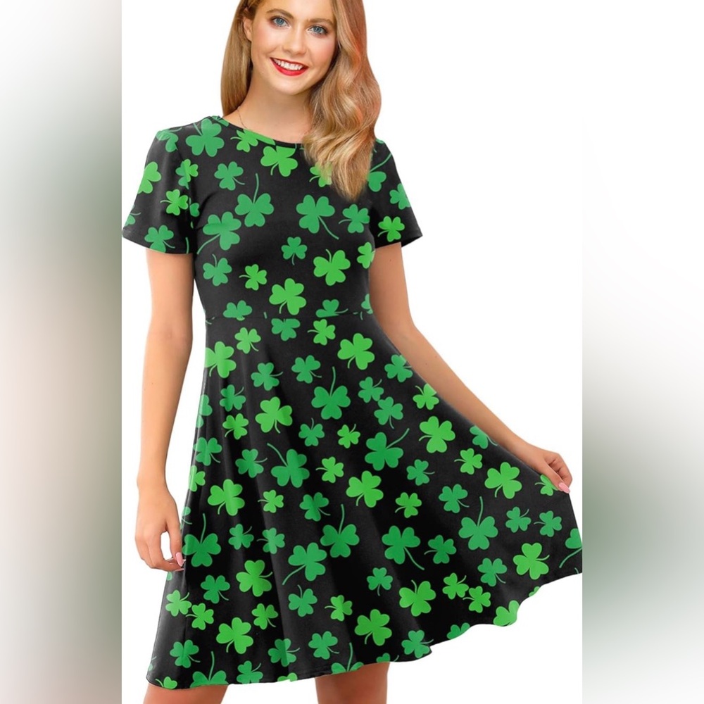 Charming Clover Teacher Dress - Black and Green - Picture 2 of 5